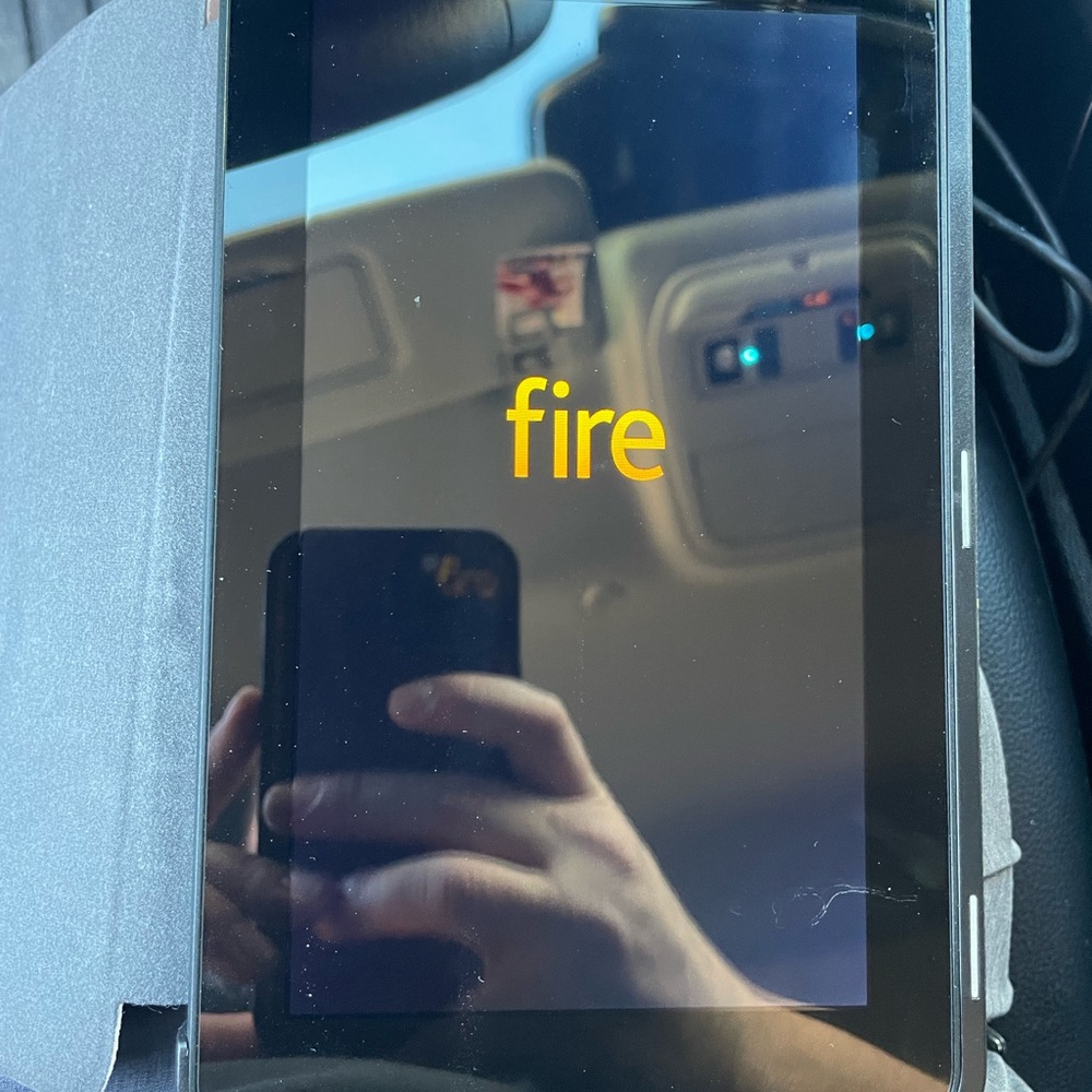 Kindle Fire with charger and case